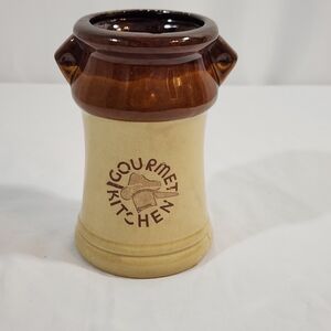 Vintage Utensil Crock "Gourmet Kitchen" Pottery